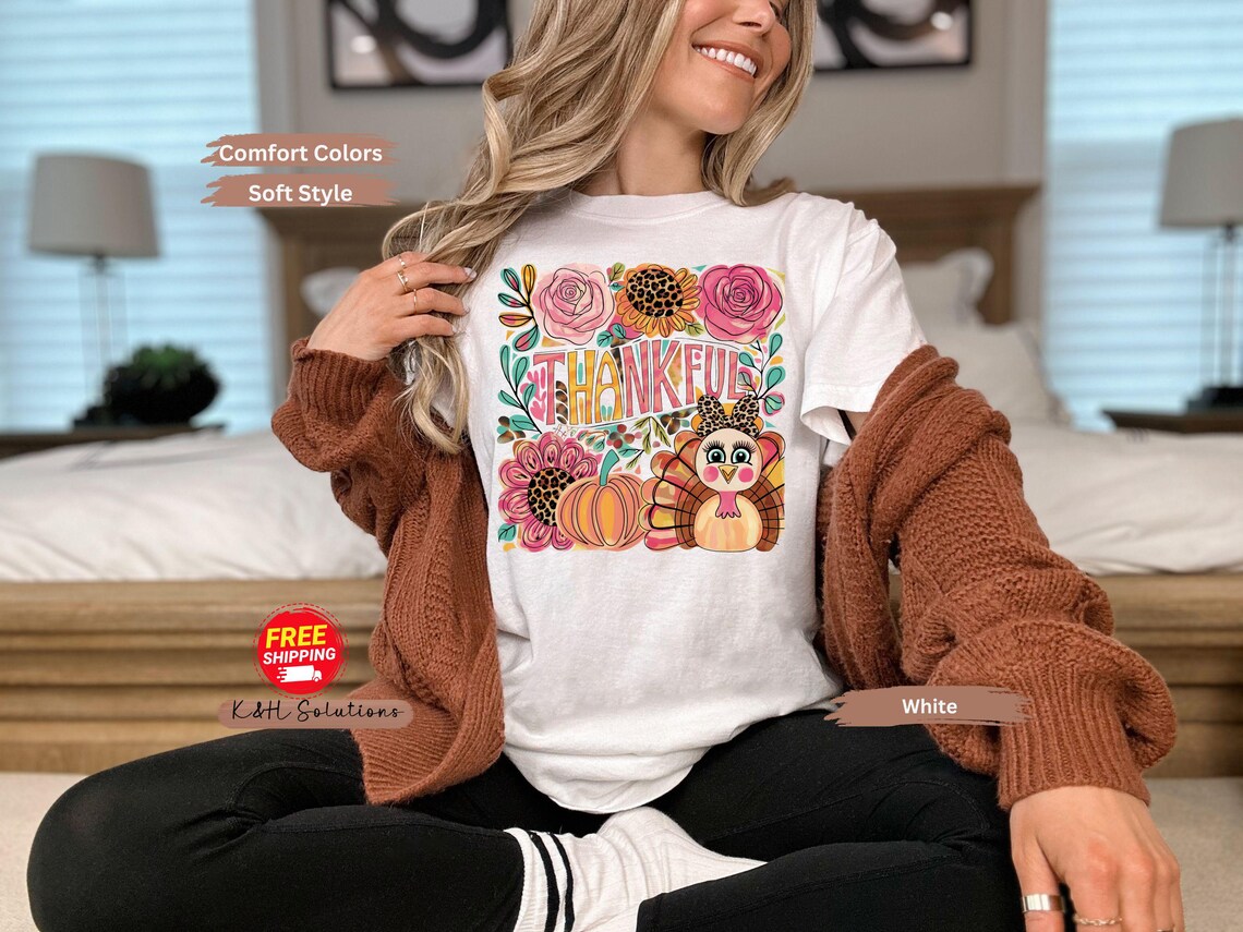Thankful Turkey Flower T-Shirt Thankful Turkey Flower T-Shirt