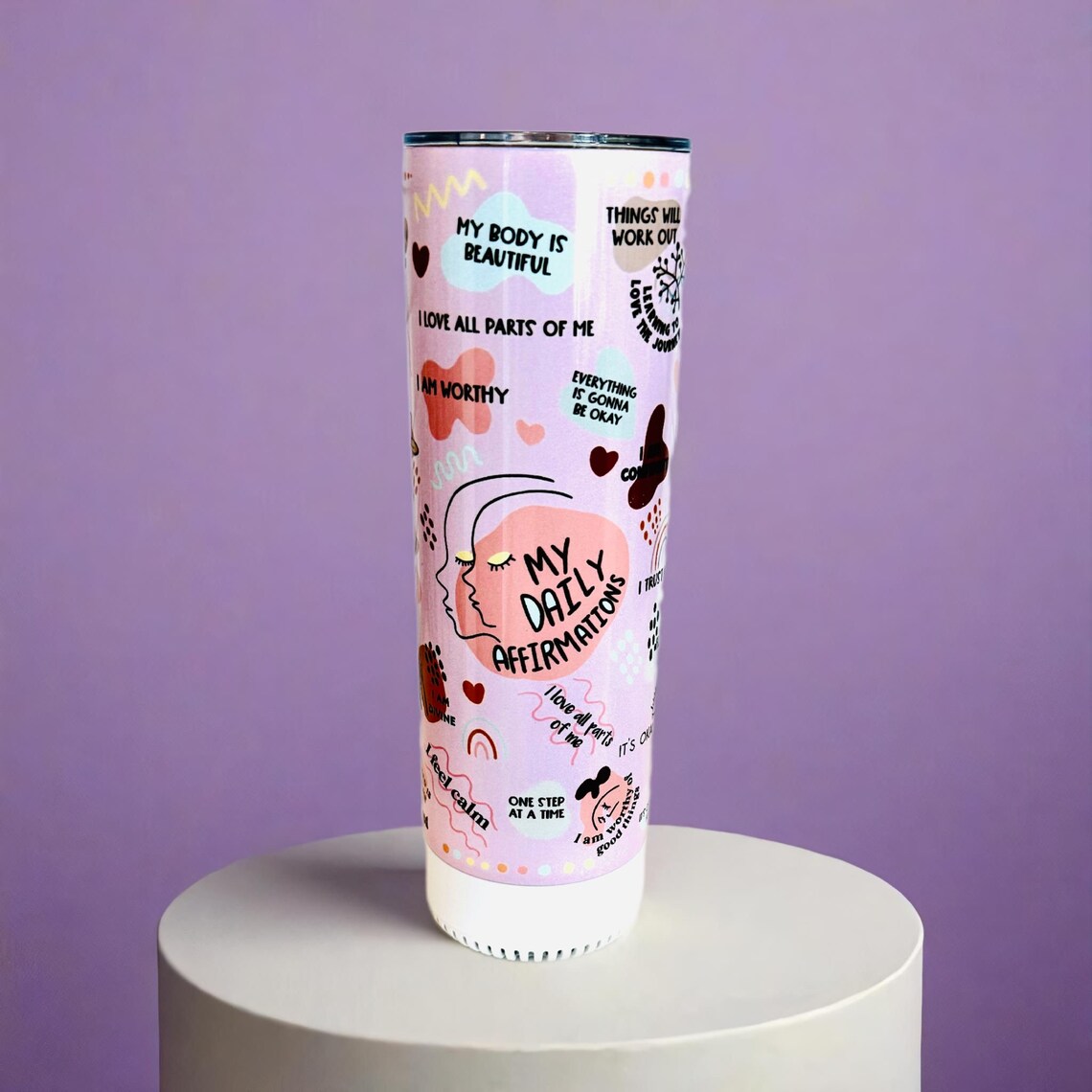 mental health matters tumbler with speaker: daily affirmations 20oz mental health matters tumbler with speaker: daily affirmations 20oz