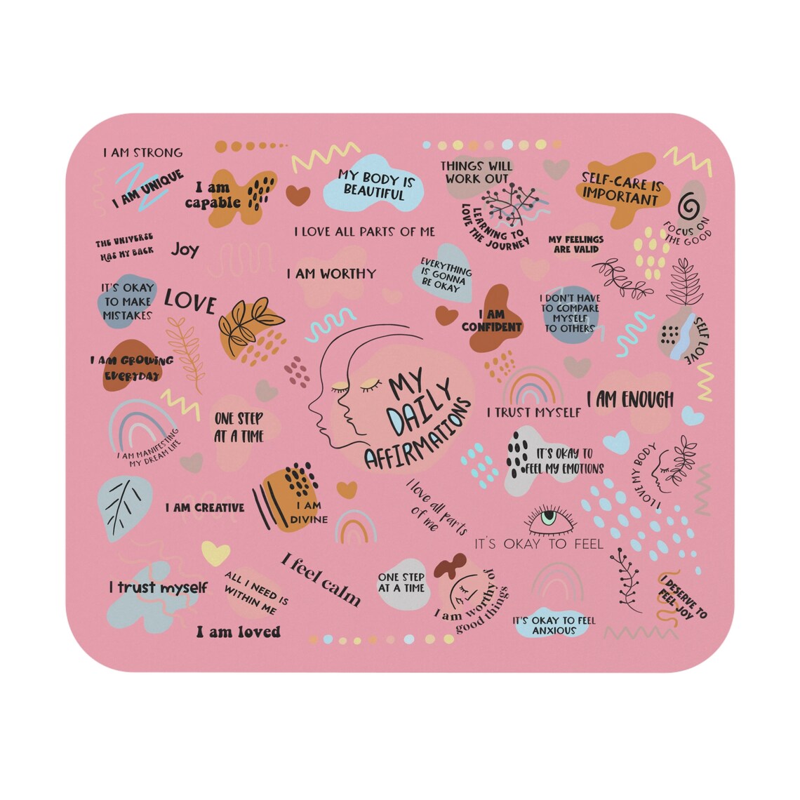 women's daily affirmations mousepad, mousepad for a friend, affirmation mousepad, gift for her women's daily affirmations mousepad, mousepad for a friend, affirmation mousepad, gift for her