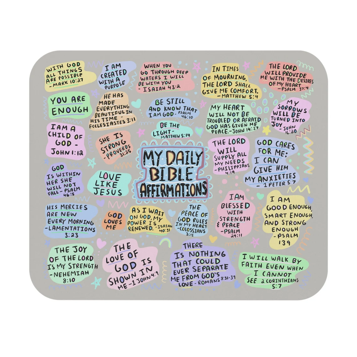 my bible daily affirmations mousepad, mousepad for a friend, affirmation mousepad, gift for her, bible verse mousepad my bible daily affirmations mousepad, mousepad for a friend, affirmation mousepad, gift for her, bible verse mousepad
