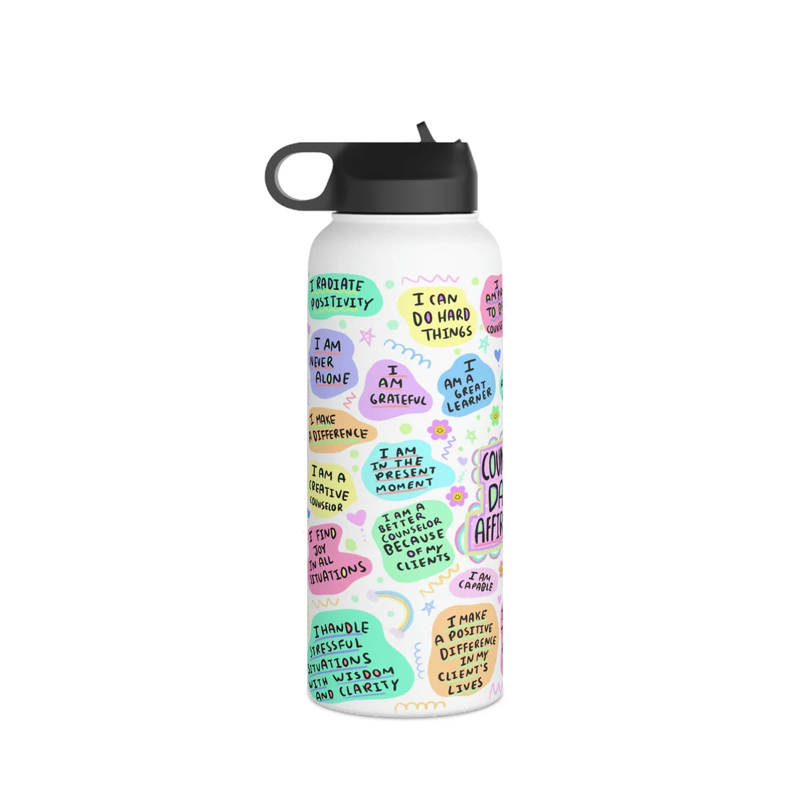 counselor affirmations tumbler: stainless steel water bottle counselor affirmations tumbler: stainless steel water bottle