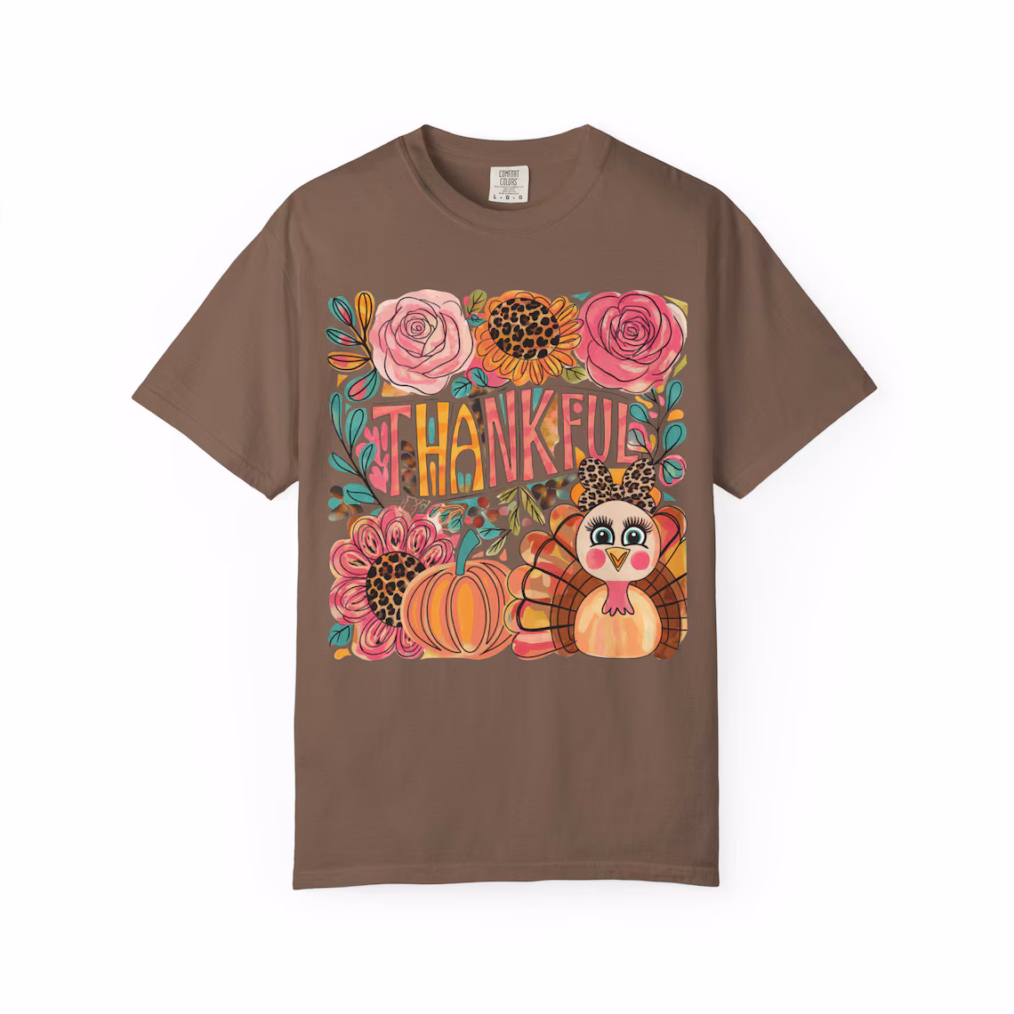 thankful turkey flower t shirt: cozy thanksgiving unisex tee thankful turkey flower t shirt: cozy thanksgiving unisex tee