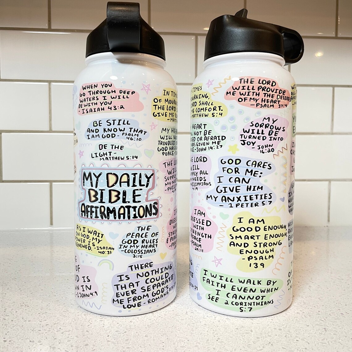 bible verse tumbler: christian stainless steel water bottle (18 or 32oz) bible verse tumbler: christian stainless steel water bottle (18 or 32oz)