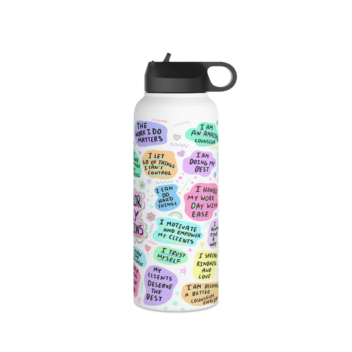 counselor affirmations tumbler: stainless steel water bottle counselor affirmations tumbler: stainless steel water bottle