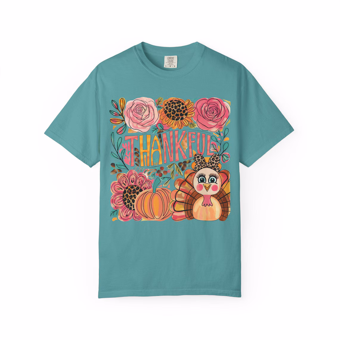thankful turkey flower t shirt: cozy thanksgiving unisex tee thankful turkey flower t shirt: cozy thanksgiving unisex tee