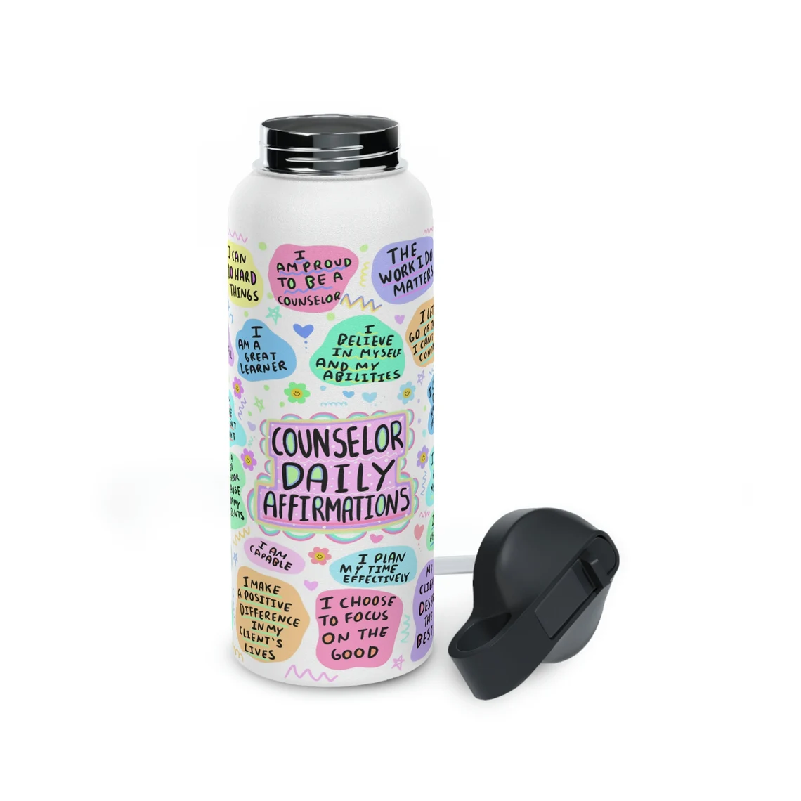 counselor affirmations tumbler: stainless steel water bottle counselor affirmations tumbler: stainless steel water bottle