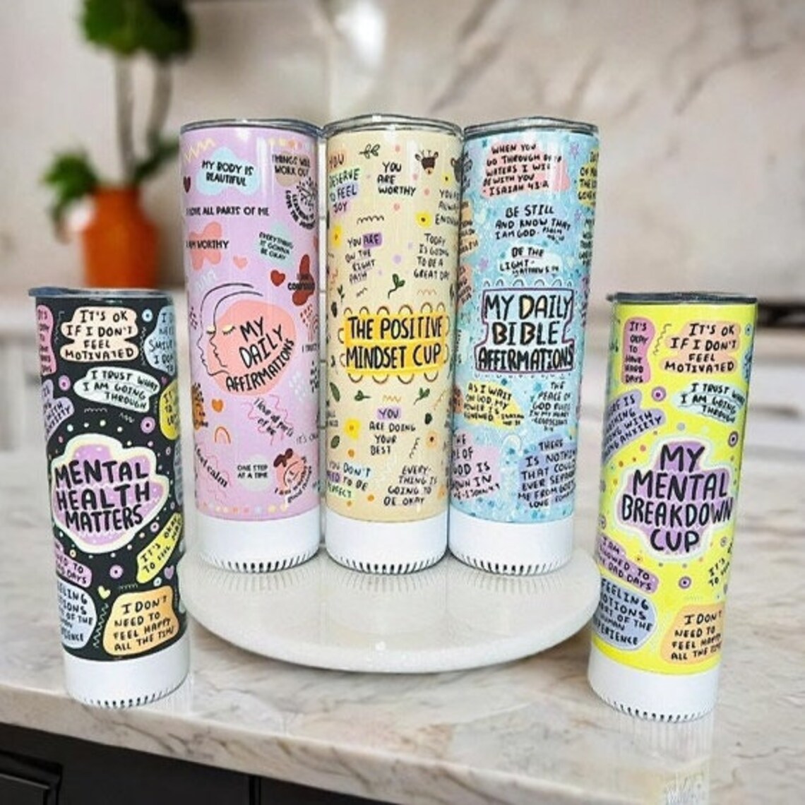 mental health matters tumbler with speaker: daily affirmations 20oz mental health matters tumbler with speaker: daily affirmations 20oz
