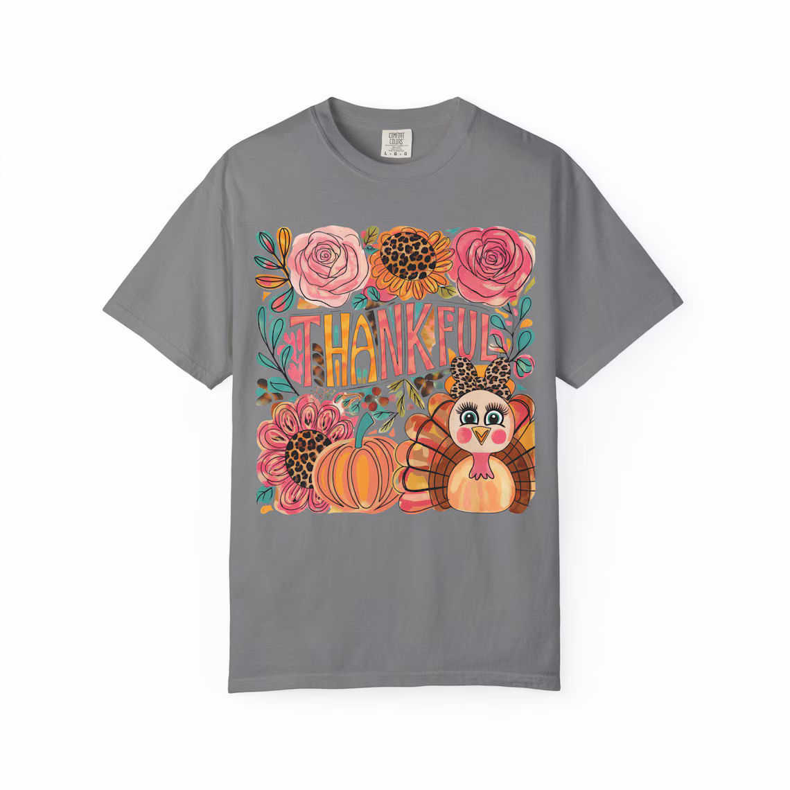 thankful turkey flower t shirt: cozy thanksgiving unisex tee thankful turkey flower t shirt: cozy thanksgiving unisex tee
