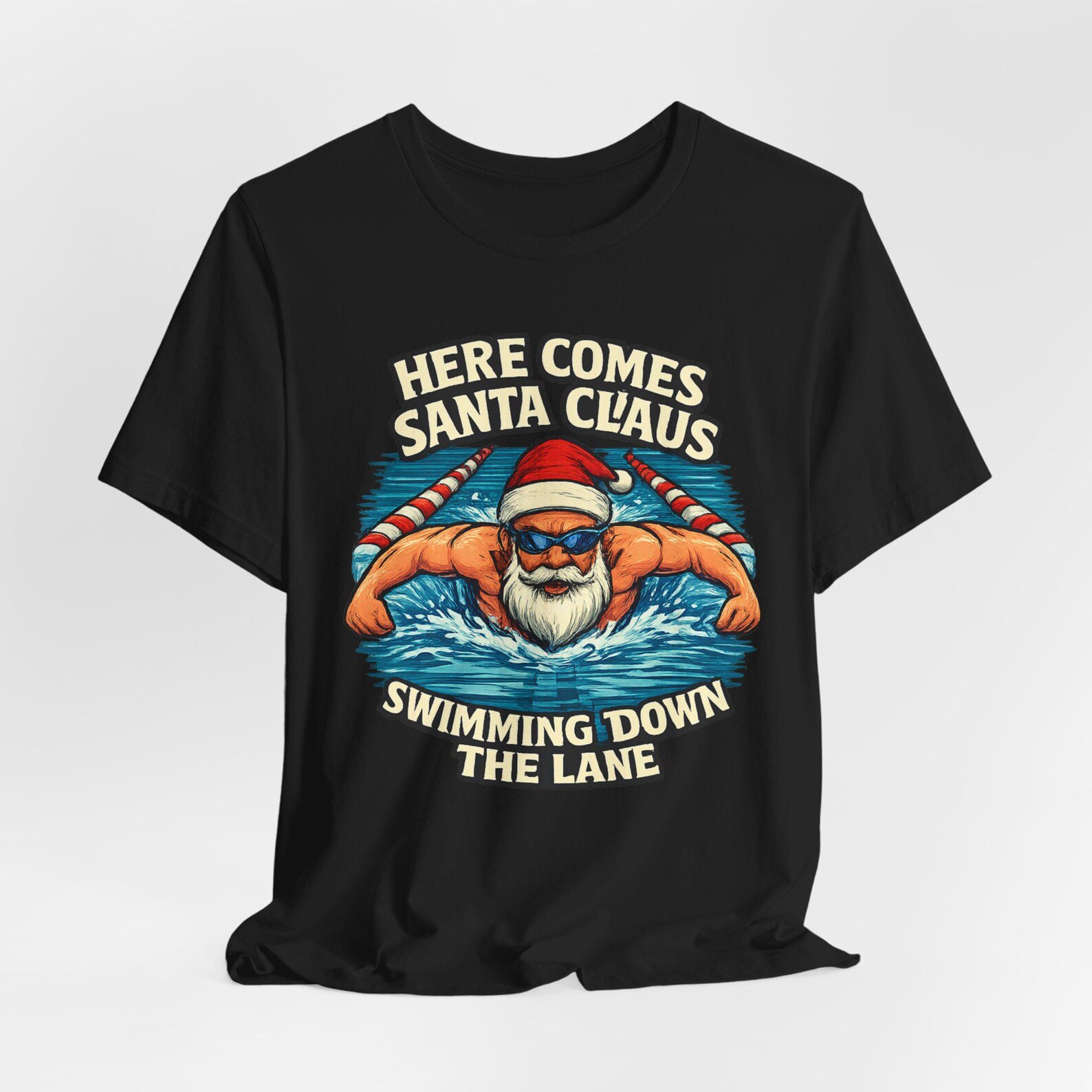 white santa swimming white santa swimming