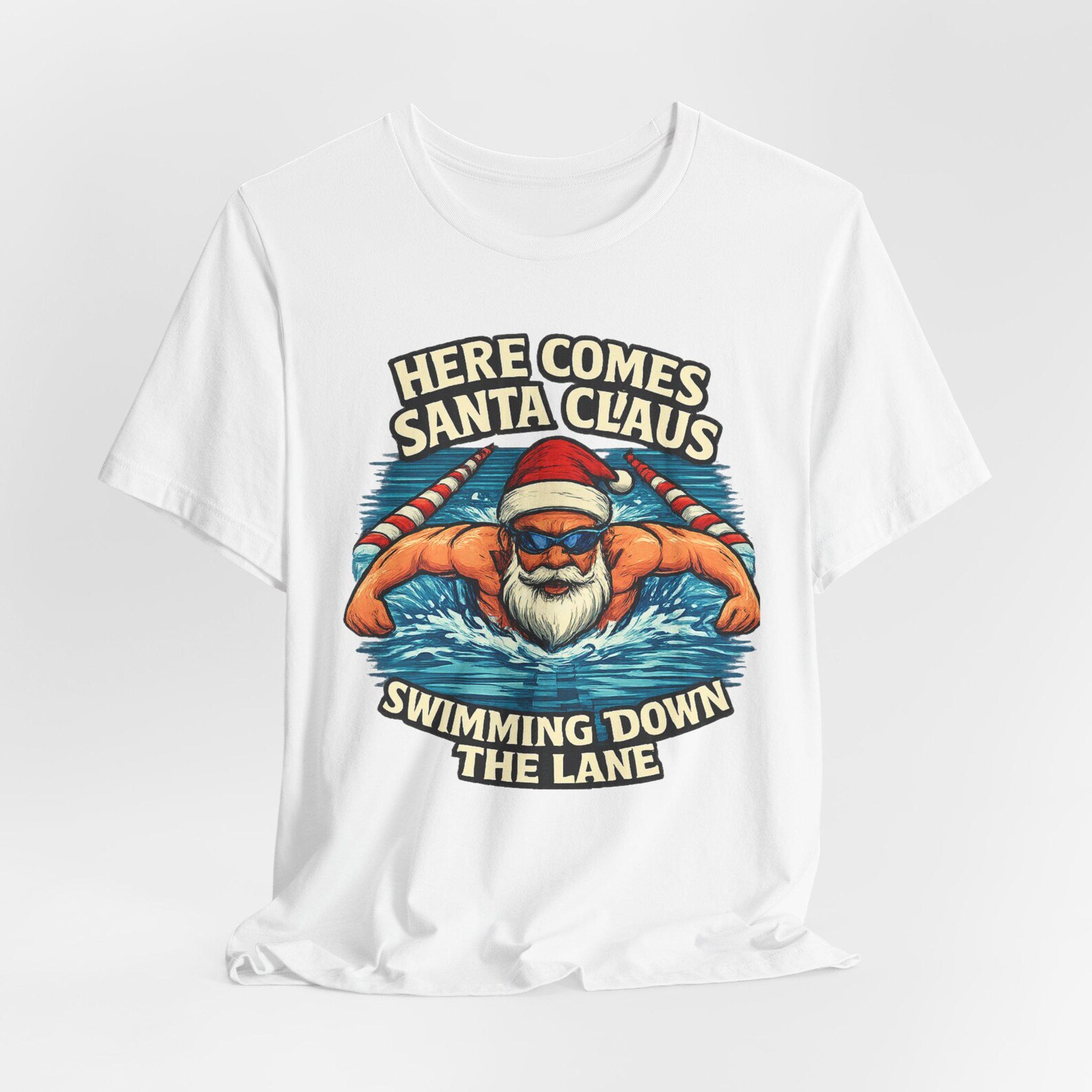 white santa swimming white santa swimming