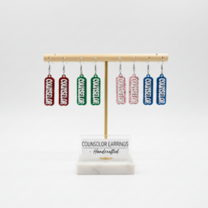 school counselor earrings glitter resin dangle earrings (copy)