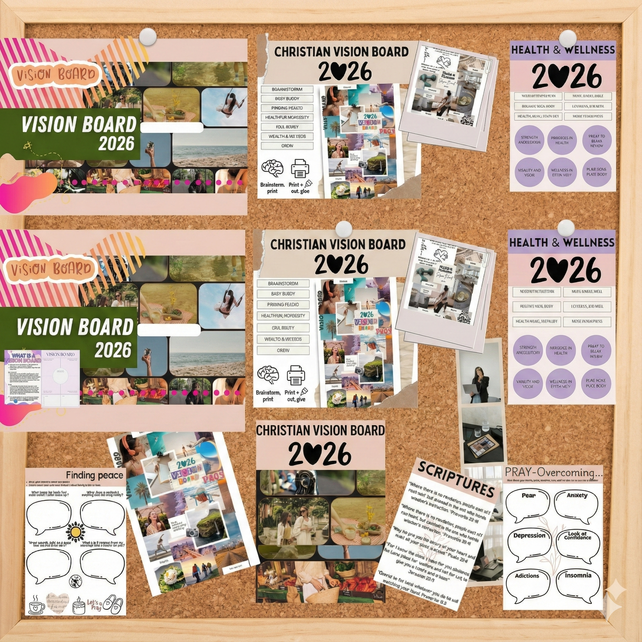 christian vision board 2026 for women | faith based digital vision board & planner with canva + printable pdf christian vision board 2026 for women | faith based digital vision board & planner with canva + printable pdf