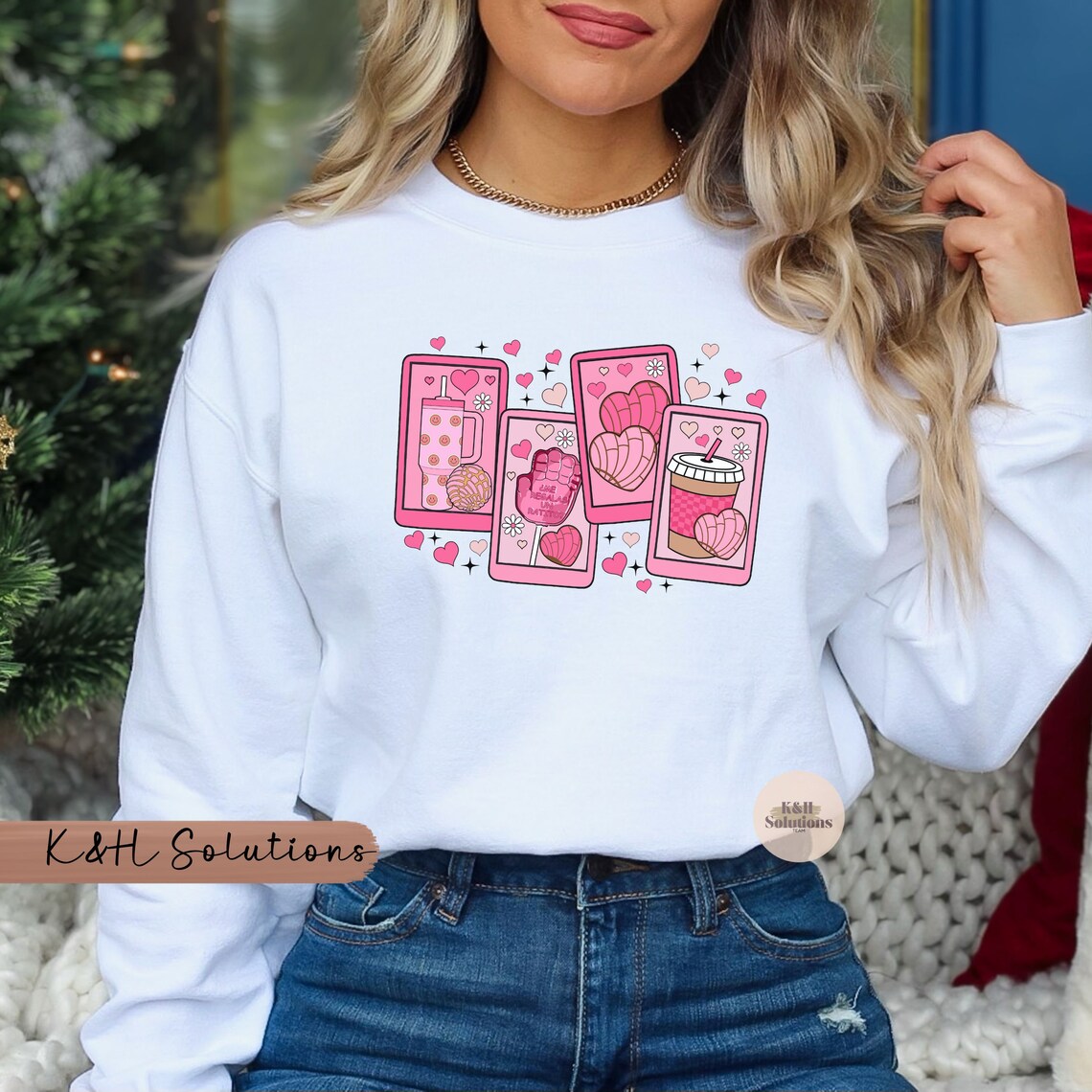 concha candy hearts sweatshirt: mexican valentine’s crewneck concha candy hearts sweatshirt: mexican valentine’s crewneck
