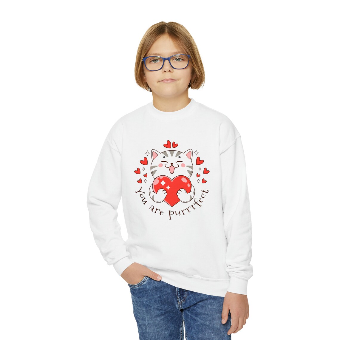 cute cat valentine sweatshirt – cat lover gift cute cat valentine sweatshirt – cat lover gift