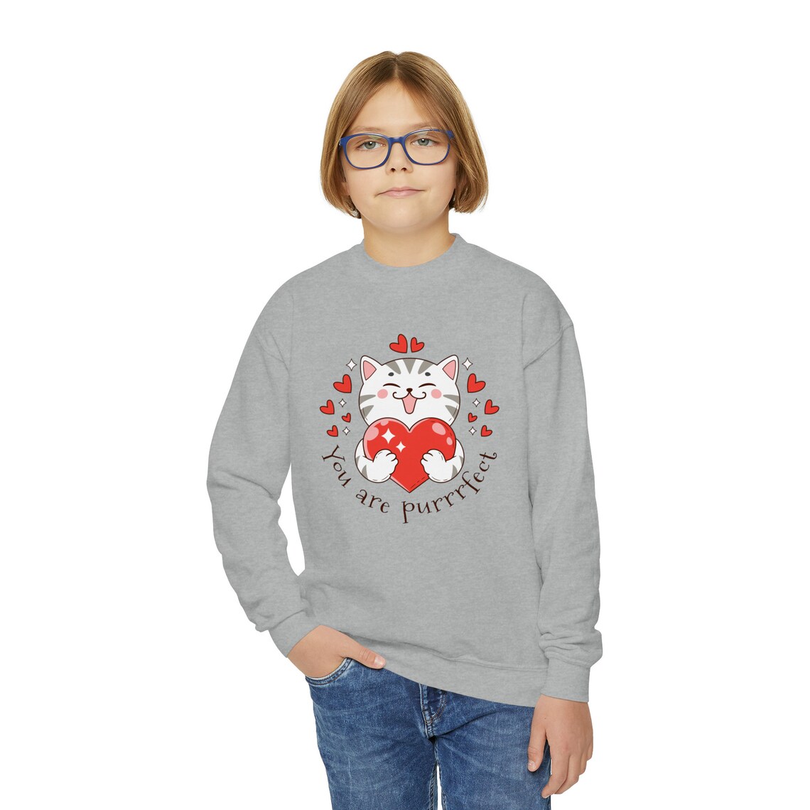 cute cat valentine sweatshirt – cat lover gift cute cat valentine sweatshirt – cat lover gift