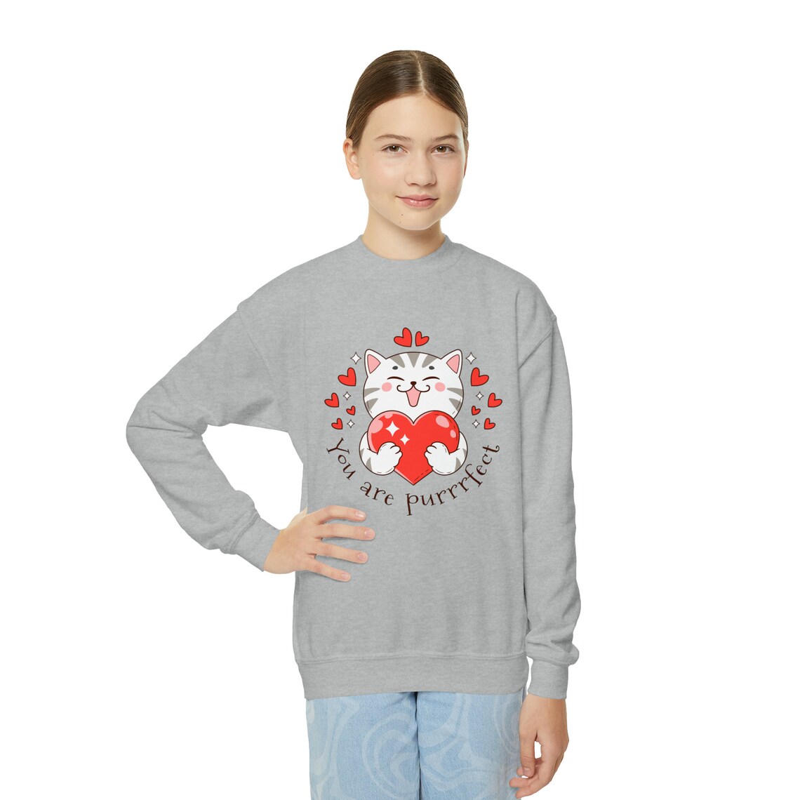 cute cat valentine sweatshirt – cat lover gift cute cat valentine sweatshirt – cat lover gift