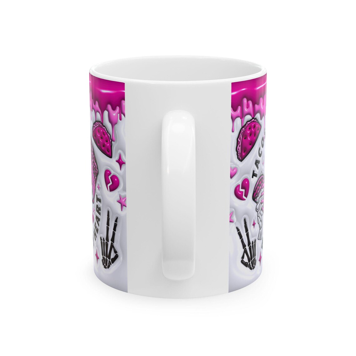 funny valentine skeleton mug: tacos never broke my heart funny valentine skeleton mug: tacos never broke my heart
