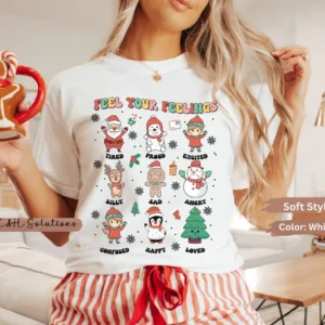 feel your feelings christmas characters – white