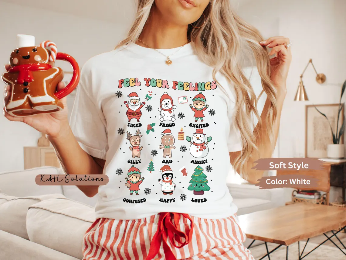 feel your feelings christmas characters – white feel your feelings christmas characters – white