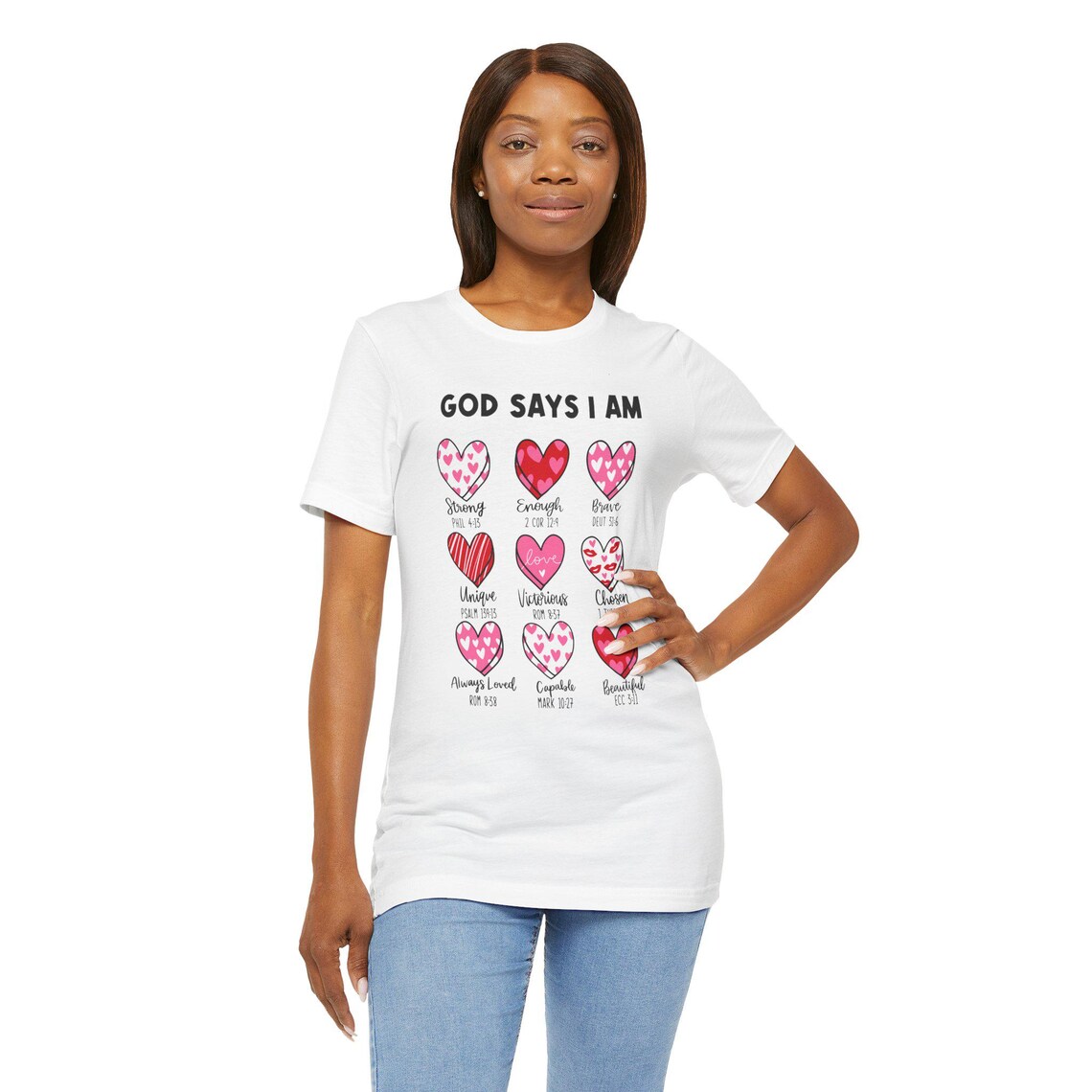god says i am heart grid tee | christian faith shirt god says i am heart grid tee | christian faith shirt