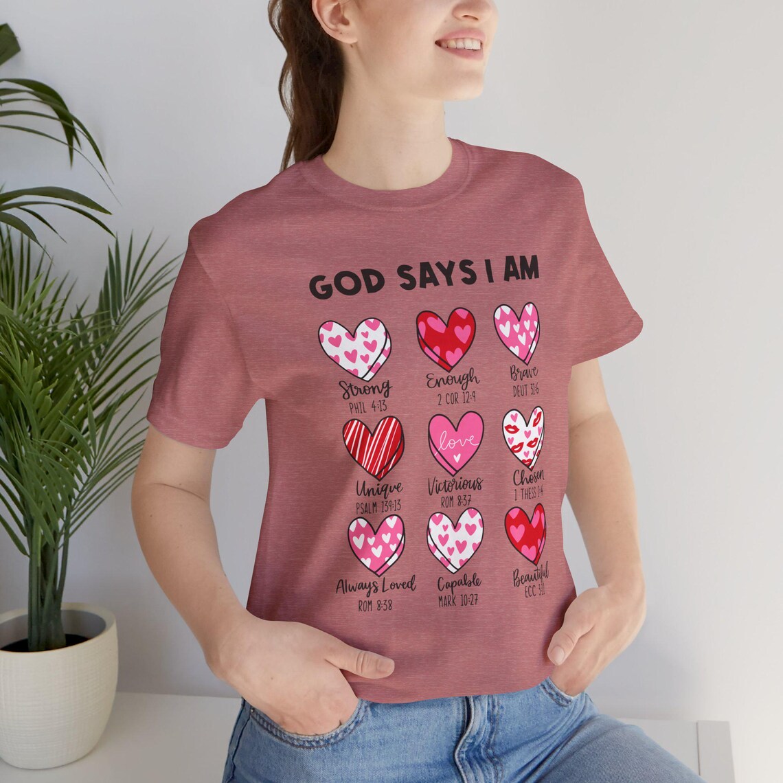 god says i am heart grid tee | christian faith shirt god says i am heart grid tee | christian faith shirt