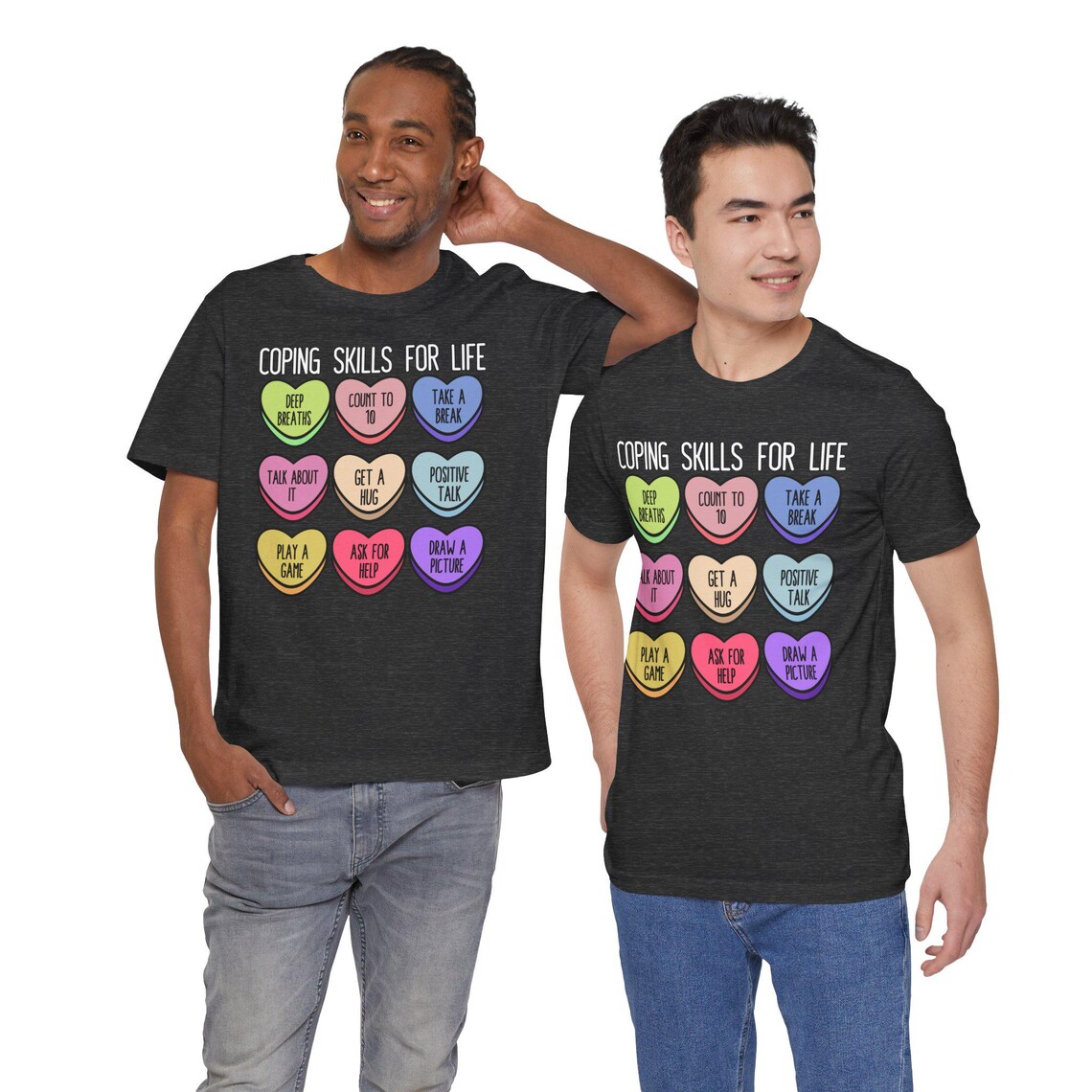 coping skills conversation hearts – black coping skills conversation hearts – black