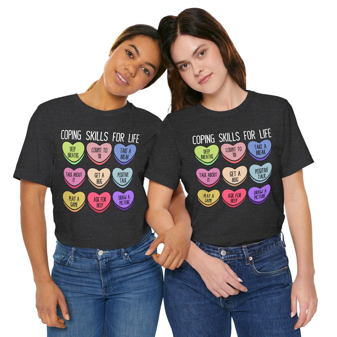 coping skills conversation hearts – black coping skills conversation hearts – black