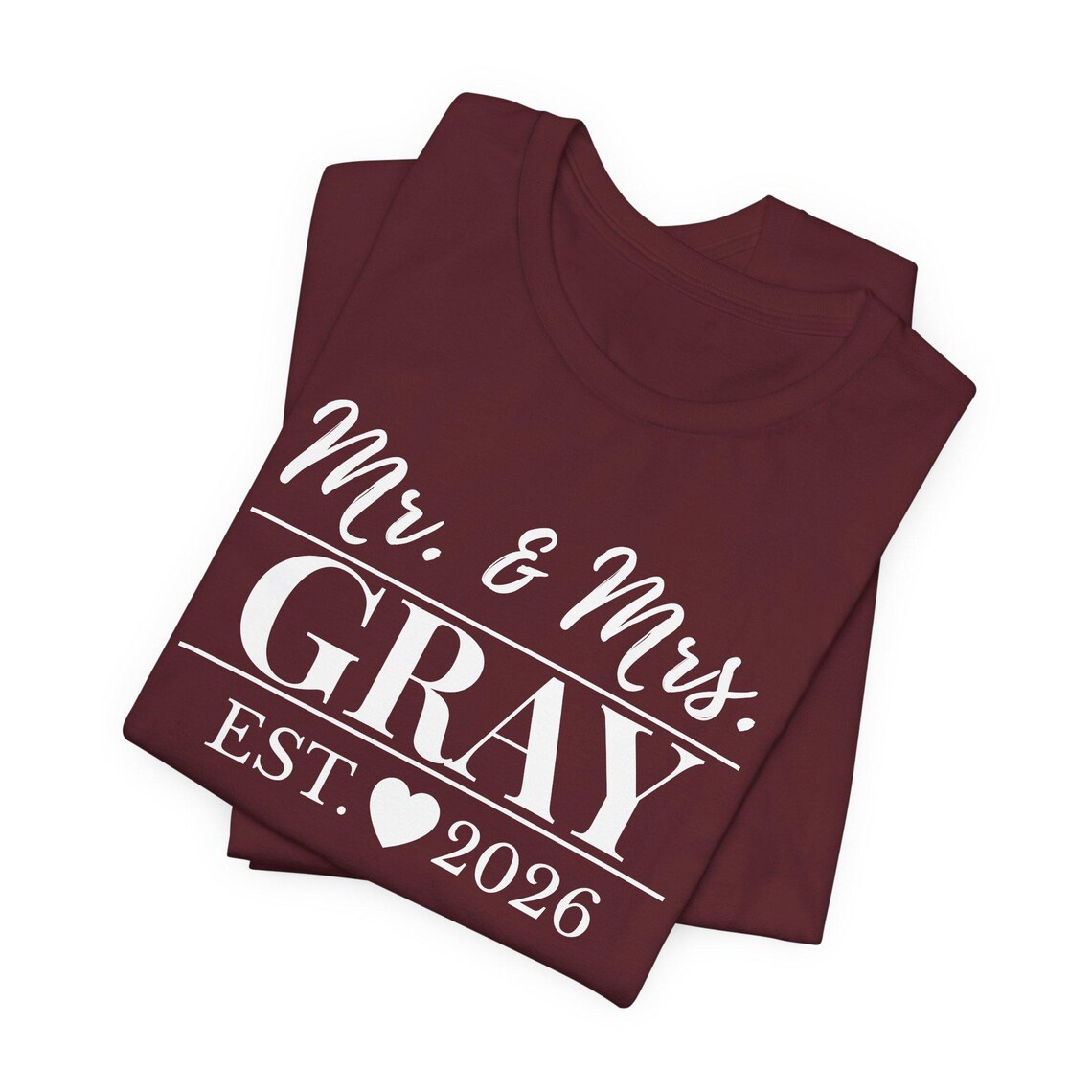 mr. & mrs. tee – personalized last name (gray, est. 2026) mr. & mrs. tee – personalized last name (gray, est. 2026)