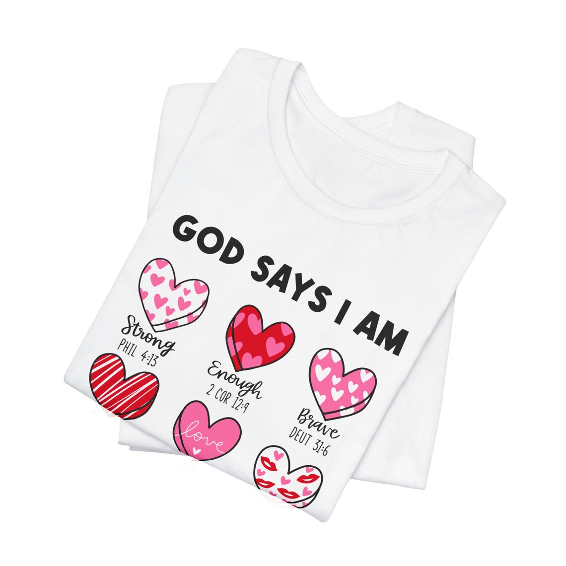 god says i am heart grid tee | christian faith shirt god says i am heart grid tee | christian faith shirt