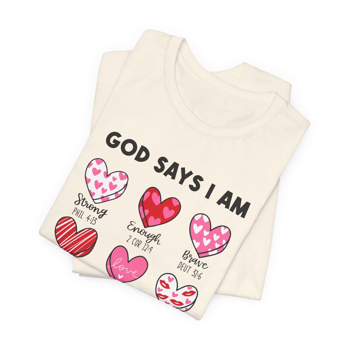 god says i am heart grid tee | christian faith shirt god says i am heart grid tee | christian faith shirt