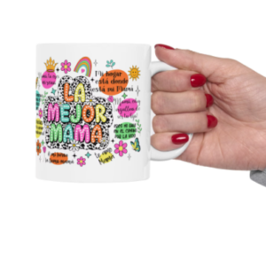 spanish positive quotes floral mug
