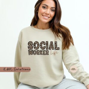 Social Worker Life Leopard Print Sweatshirt