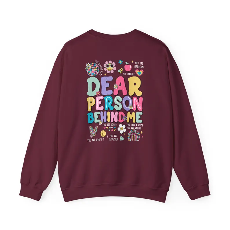 mental health sweater, dear person behind me sweatshirt, mental health awareness gift, counselors, social workers mental health sweater, dear person behind me sweatshirt, mental health awareness gift, counselors, social workers