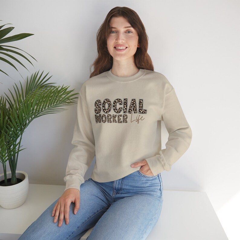 social worker life leopard print sweatshirt: counselor gift social worker life leopard print sweatshirt: counselor gift