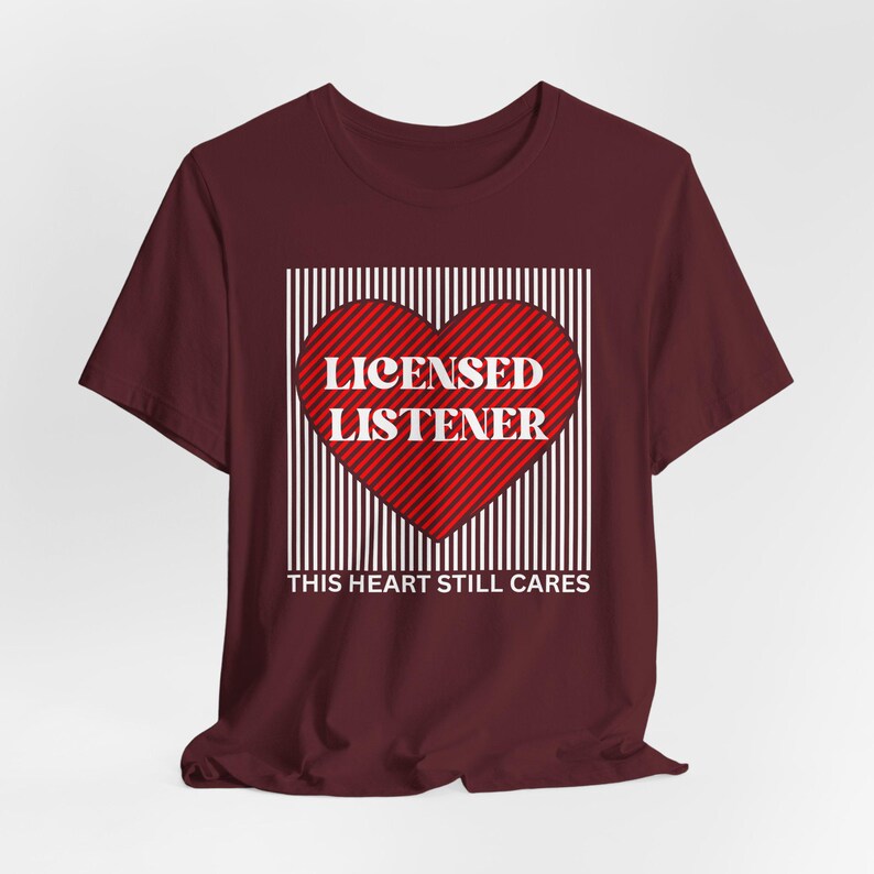 licensed listener shirt, striped heart love tee | pink heart graphic t shirt, therapist licensed listener tee licensed listener shirt, striped heart love tee | pink heart graphic t shirt, therapist licensed listener tee