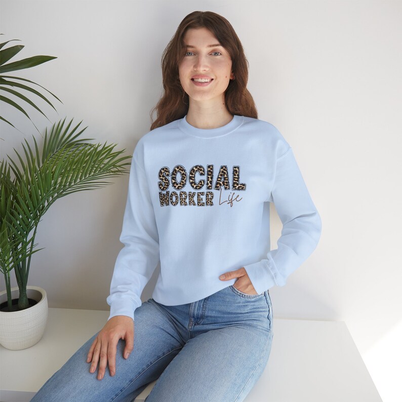 social worker life leopard print sweatshirt: counselor gift social worker life leopard print sweatshirt: counselor gift