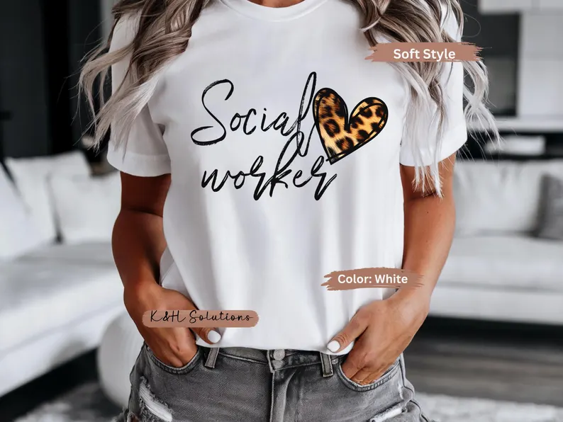 social worker leopard heart shirt gift for social workers social worker leopard heart shirt gift for social workers