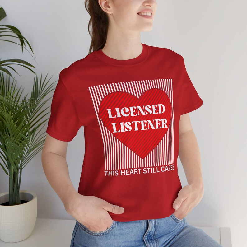 licensed listener shirt, striped heart love tee | pink heart graphic t shirt, therapist licensed listener tee licensed listener shirt, striped heart love tee | pink heart graphic t shirt, therapist licensed listener tee