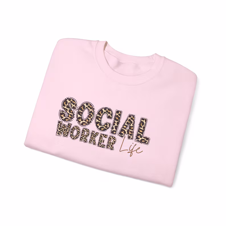 social worker life leopard print sweatshirt: counselor gift social worker life leopard print sweatshirt: counselor gift