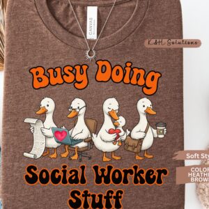 social worker busy doing social worker stuff t shirt | duck social worker illustration, funny social worker shirt, social worker gift