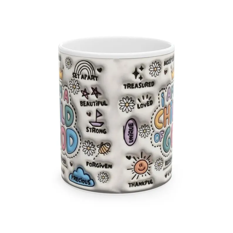 i am a child of god mug: christian ceramic coffee mug (11oz) i am a child of god mug: christian ceramic coffee mug (11oz)