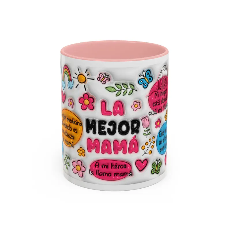bilingual mom mug: colorful flower design, la mejor mama bilingual mom mug: colorful flower design, la mejor mama