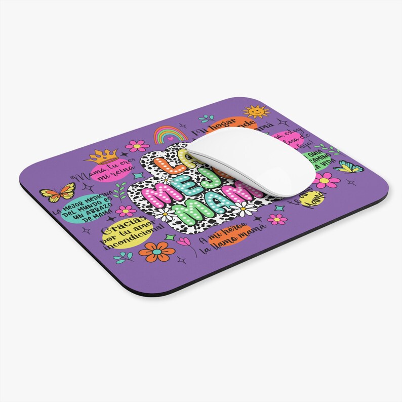 la mejor mama lila mousepad, retro mother mousepad, spanish mom, mother's day gift spanish, affirmations for mom, gift mom, best mom ever la mejor mama lila mousepad, retro mother mousepad, spanish mom, mother's day gift spanish, affirmations for mom, gift mom, best mom ever