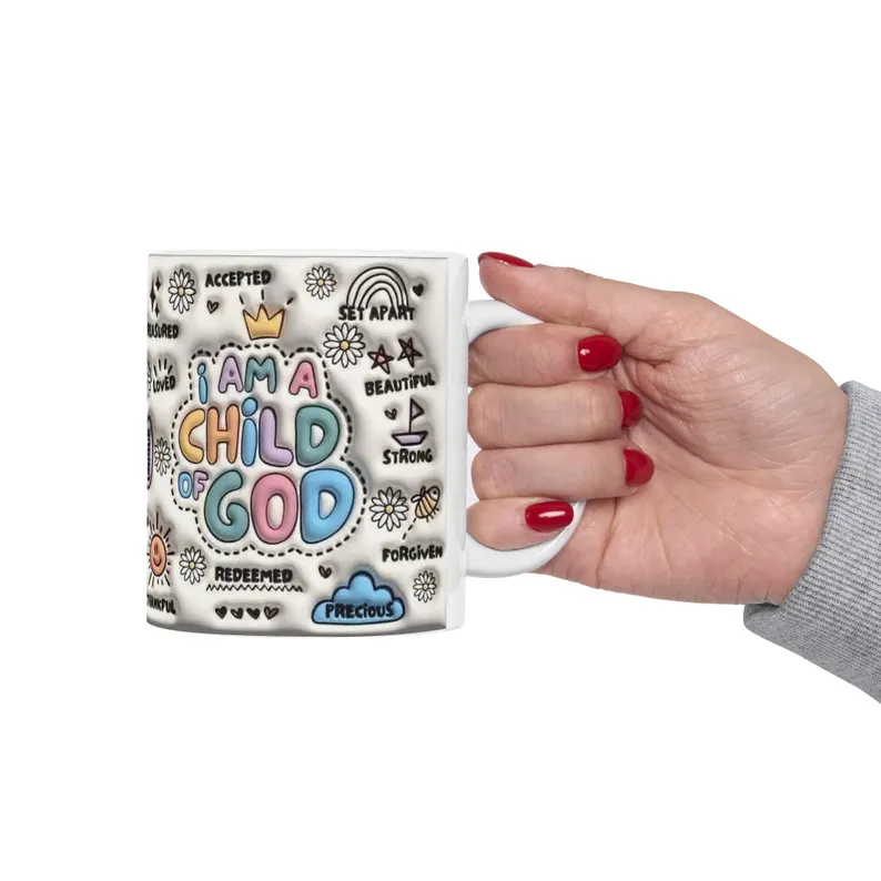i am a child of god mug: christian ceramic coffee mug (11oz) i am a child of god mug: christian ceramic coffee mug (11oz)