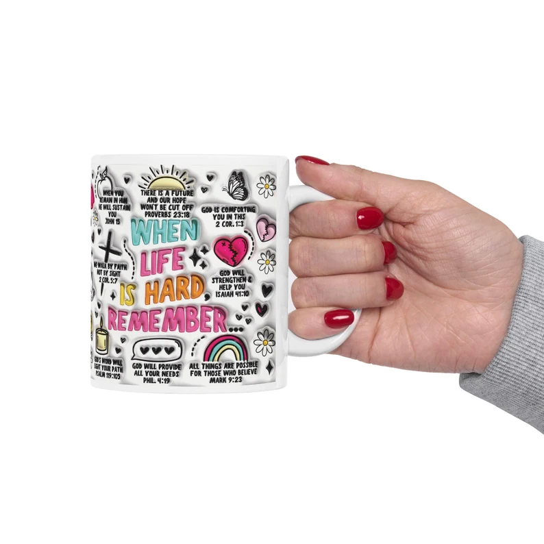 when life is hard remember inspirational bible verse mug: faith based encouragement gift when life is hard remember inspirational bible verse mug: faith based encouragement gift