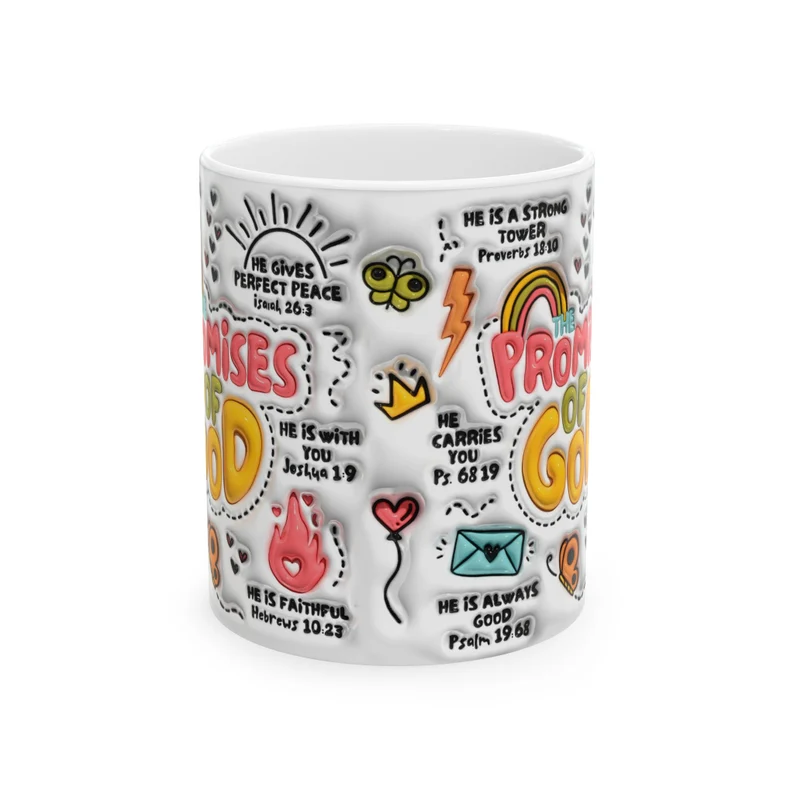 god's promises mug: retro christian coffee mug (11oz) god's promises mug: retro christian coffee mug (11oz)