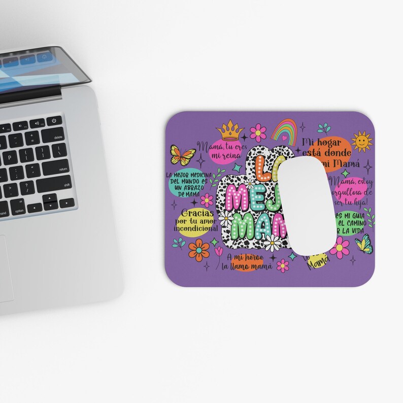 la mejor mama lila mousepad, retro mother mousepad, spanish mom, mother's day gift spanish, affirmations for mom, gift mom, best mom ever la mejor mama lila mousepad, retro mother mousepad, spanish mom, mother's day gift spanish, affirmations for mom, gift mom, best mom ever