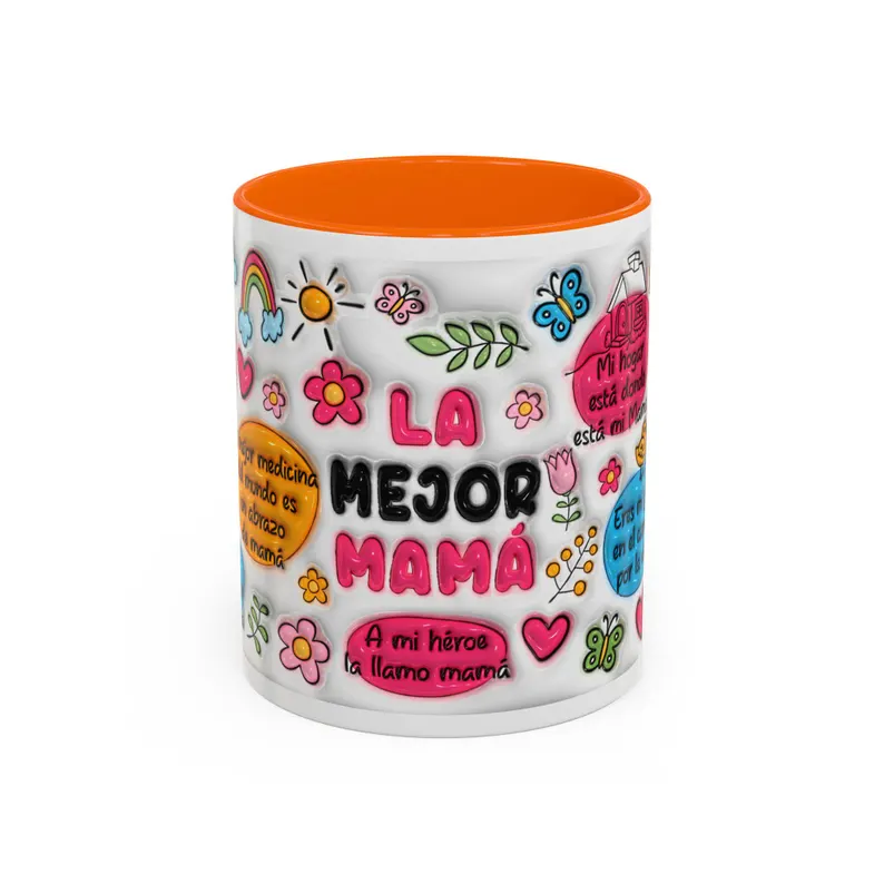 bilingual mom mug: colorful flower design, la mejor mama bilingual mom mug: colorful flower design, la mejor mama