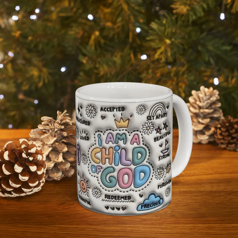 i am a child of god mug: christian ceramic coffee mug (11oz) i am a child of god mug: christian ceramic coffee mug (11oz)