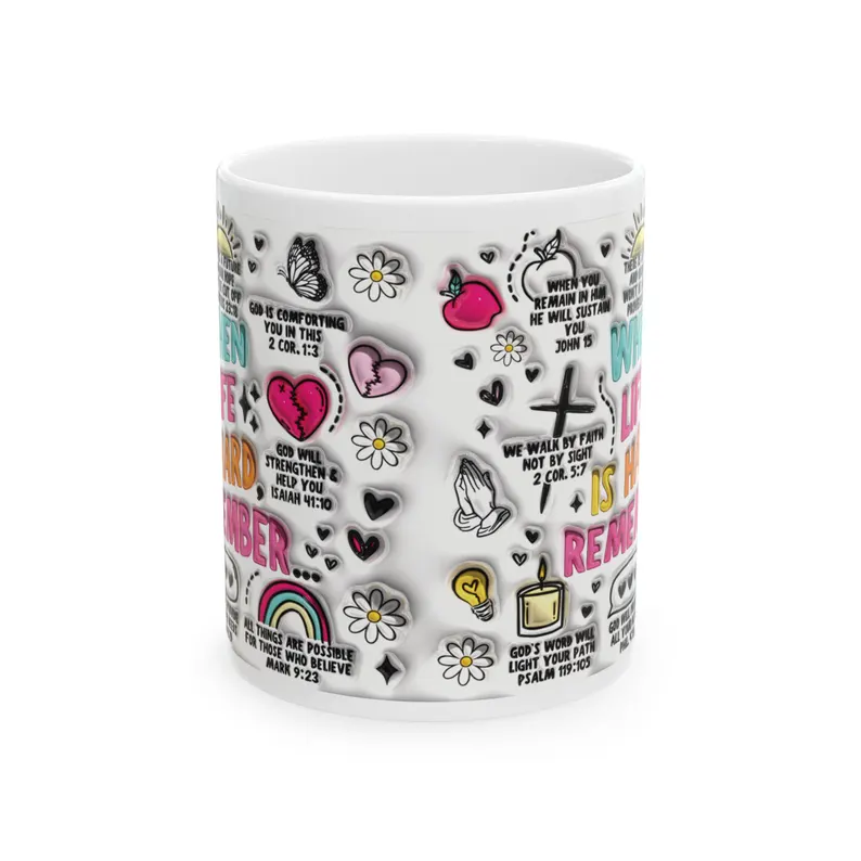 when life is hard remember inspirational bible verse mug: faith based encouragement gift when life is hard remember inspirational bible verse mug: faith based encouragement gift